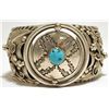 Image 1 : Old Pawn Navajo Turquoise Sterling Silver Spinner Watch Cuff Bracelet - LN