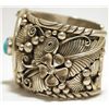 Image 4 : Old Pawn Navajo Turquoise Sterling Silver Spinner Watch Cuff Bracelet - LN