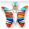 Image 1 : Navajo Multi-Stone Butterfly Pendant - Calvin Begay