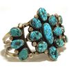 Image 2 : Old Pawn Navajo Spider Web Kingman Turquoise Sterling Silver Cuff Bracelet - R. Tom