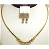 Image 2 : Dead Pawn Non-Native Diamond 14k Gold Necklace & Earrings Set - MWI?