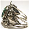 Image 3 : Old Pawn Navajo Spider Web Turquoise Sterling Silver Cuff Bracelet - KJ?