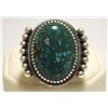 Image 1 : Old Pawn Navajo Spider Web Kingman Turquoise Sterling Silver Men's Ring - Kirk Smith