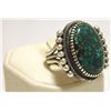 Image 2 : Old Pawn Navajo Spider Web Kingman Turquoise Sterling Silver Men's Ring - Kirk Smith