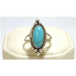 Navajo Turquoise Sterling Silver Women's Ring - Freida Martinez