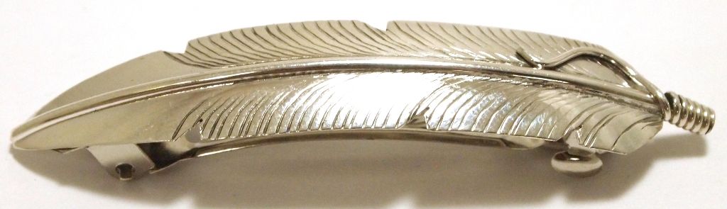 Navajo Sterling Silver Feather Hair Barrette Chris Charley