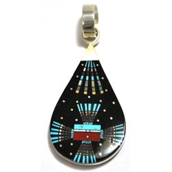 Navajo Multi-Stone Night Sky Reversible Sterling Silver Pendant - Erwin Tsosie