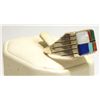 Image 2 : Navajo Multi-Stone Inlay Sterling Silver Men's Ring - Ray Jack