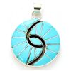 Image 1 : Zuni Turquoise Large Circle Pendant - Amy Quandelacy