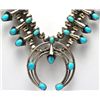 Image 2 : Navajo Turquoise Squash Blossom Necklace & Earrings Set - Lenore Garcia