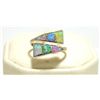 Image 1 : Zuni Multi-Opal Inlay Sterling Silver Adjustable Women's Ring - Cena Woobthee