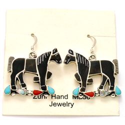 Zuni Multi-Stone Horse Earrings - Carlene Leekity