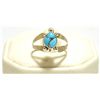 Image 1 : Zuni Turquoise Inlay Sterling Silver Small Turtle Women's Ring - Vernon Waikaniwa