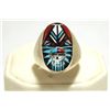 Zuni Multi-Stone Inlay Sun Face Sterling Silver Men's Ring - Angelena Laahty