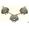 Image 2 : Zuni Multi-Stone Sunface Sterling Silver Necklace & Earrings Set - Edmond Cooeyate