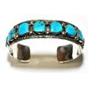 Image 1 : Navajo Turquoise Sterling Silver Cuff Bracelet - Marie Thompson
