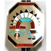 Image 1 : Zuni Multi-Stone Rainbow Kachina Sterling Silver Bolo Tie - Fred & Lolita Natachu