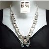Image 1 : Zuni Multi-Stone Owls Sterling Silver Necklace & Earrings Set - Pitkin Natewa