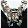 Image 2 : Zuni Multi-Stone Owls Sterling Silver Necklace & Earrings Set - Pitkin Natewa