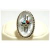 Image 1 : Zuni Multi-Stone Inlay Sun Face Sterling Silver Women's Ring - Hustito
