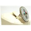 Image 2 : Zuni Multi-Stone Inlay Sun Face Sterling Silver Women's Ring - Hustito