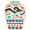 Image 1 : Zuni Multi-Stone Sea Serpent Sterling Silver Pottery Pendant & Pin - Rudell & Nancy Laconsello