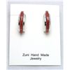 Image 1 : Zuni Coral Half-Ring Earrings