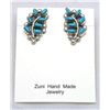 Image 1 : Zuni Turquoise Leaf Earrings