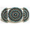 Image 1 : Zuni Turquoise Petit Point Sterling Silver Cuff Bracelet - Trudy Quetawki