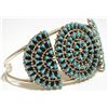 Image 2 : Zuni Turquoise Petit Point Sterling Silver Cuff Bracelet - Trudy Quetawki