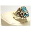 Image 2 : Zuni Turquoise Sterling Silver Snake Men's Ring - Effie Calavaza