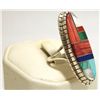 Image 2 : Navajo Multi-Stone Inlay Sterling Silver Women's Ring - Ray Jack