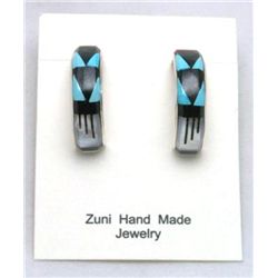 Zuni Multi-Stone Half-Ring Earrings