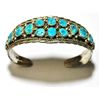 Image 1 : Navajo Turquoise Cluster Sterling Silver Cuff Bracelet