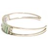 Image 3 : Zuni White/Pink Opal Inlay Sterling Silver Cuff Bracelet - Fabian Sheyka
