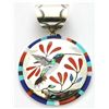 Image 1 : Zuni Multi-Stone Hummingbird Pendant - Albert & Dolly Banteah