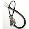 Image 1 : Zuni Multi-Stone Inlay Rainbow Kachina Sterling Silver Bolo Tie - Herbert Cellicion