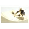 Image 2 : Zuni Onyx Inlay Sterling Silver Large Turtle Women's Ring - Vernon Waikaniwa