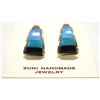 Image 2 : Zuni Multi-Stone Inlay Sterling Silver Curved Post Earrings - C.S. Lonjose