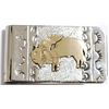 Image 1 : Navajo 12k Gold Fill over Sterling Silver Buffalo Money Clip - Rogers Jones