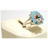 Image 2 : Zuni Multi-Stone Inlay Sun Face Sterling Silver Women's Ring - Emma Romancito