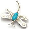 Image 1 : Navajo Turquoise Dragonfly Pin - Tim Yazzie