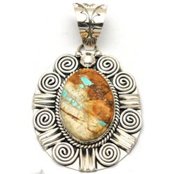 Navajo Boulder Turquoise Pendant - Mary Ann Spencer