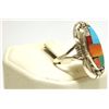 Image 2 : Navajo Multi-Stone Inlay Sterling Silver Women's Ring - Ray Jack