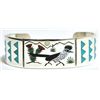 Image 1 : Zuni Multi-Stone Roadrunner Sterling Silver Cuff Bracelet - Rudell & Nancy Laconsello