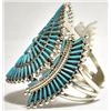 Image 2 : Zuni Turquoise Needlepoint Cluster Sterling Silver Cuff Bracelet - Lance & Cordelia Waatsa