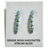 Image 1 : Navajo Turquoise Half-Ring Sterling Silver Post Earrings