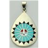 Image 1 : Zuni Multi-Stone Sun Design Pendant - Fred & Lolita Natachu