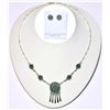 Image 1 : Zuni Turquoise Hanger Pendant Necklace & Earrings Set