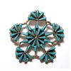 Image 1 : Zuni Turquoise Star Flower Pendant & Pin